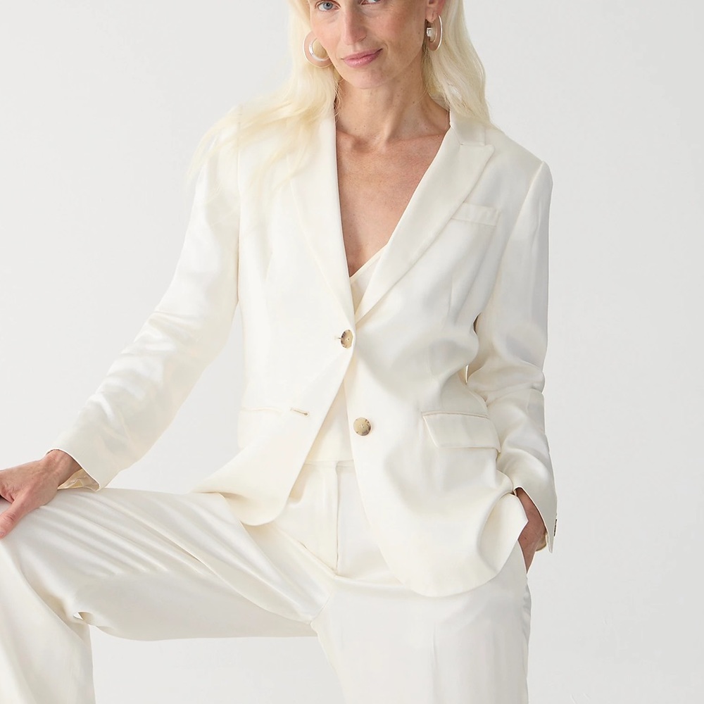 J.Crew Long Parke blazer in luster crepe satin BT534